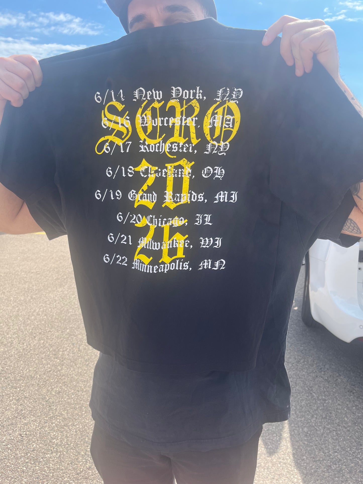 Scro Got Stabbed tour shirt (tour dates on back)